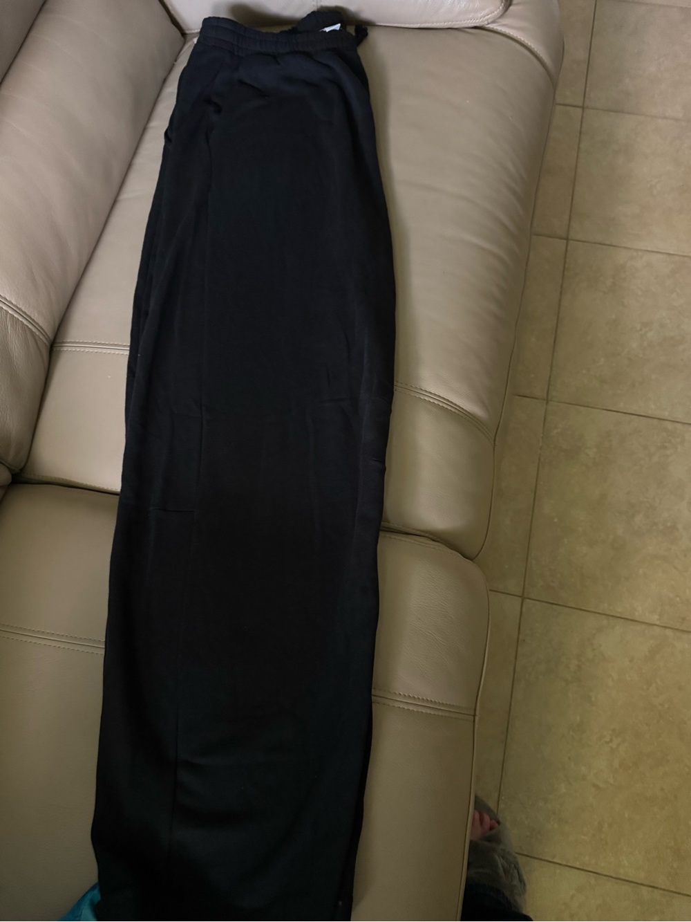 Womens Old Navy XL Tall Black Sweatpants Elastic Waist Side Pockets Open Leg